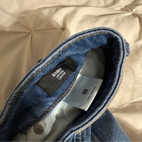 Express Deep Blue Baggy Low Rise Stretch Jeans - Picture 6 of 9